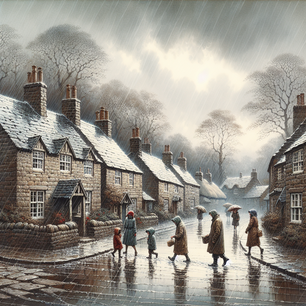 Thursday 4th December

Hello, neighbours! Today, we've got a bit of a grey and drizzly number ahead, with rain possibly dropping by to say hello throughout the day. As the evening rolls in, the skies may clear a touch, but keep the brollies within reach just in case. With temperatures hovering around 7°C at their peak, it’s the kind of weather that calls for a cosy project indoors. Perhaps it's the perfect day to start planning a garden revamp for spring — sketch out that wildflower patch or upgrade the bird feeders. It's always nice to have a little something to look forward to, even when the skies are a bit grumbly.