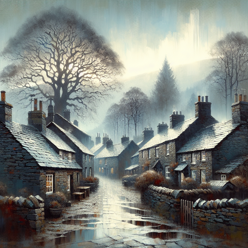 Sunday 18th January

Well, today’s shaping up to be a bit on the gloomy side with plenty of cloud cover and a good chance of some light rain around breakfast time. As we head towards lunch, though, the rain should ease off, leaving us with a grey but relatively dry afternoon. With temperatures hovering around 7°C, it’s not the day for strolling around in your Sunday best, but it might be just the ticket for a cosy indoor activity. Maybe dragon your paints and brushes out of the cupboard and have a go at capturing the winter landscape — even if it's just a few blobs of grey!