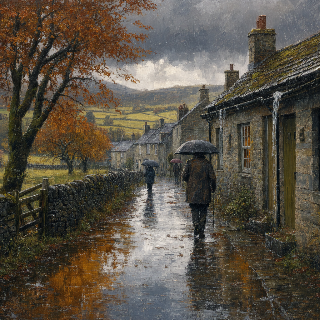 Friday 23rd October

It’s a damp old day out there today, with rain likely from mid-morning through much of the afternoon – so probably best to keep the washing indoors for now. Temperatures stay on the cool side, hovering around 11 or 12°C before drifting down later on, and things should start to ease off as we head into the evening. If you’ve been meaning to dig out your wellies and give them a proper clean ready for winter, today’s drizzle makes for the perfect excuse – just prop the door open a crack and tackle the muddy jobs under cover. Keep an eye out for a dry patch if you need to nip out, but otherwise, it’s a good day for those little chores we all put off when the sun’s shining.